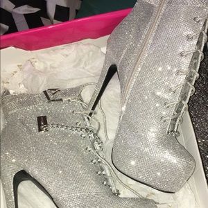 Sparkling sliver 6 inches woman high heels